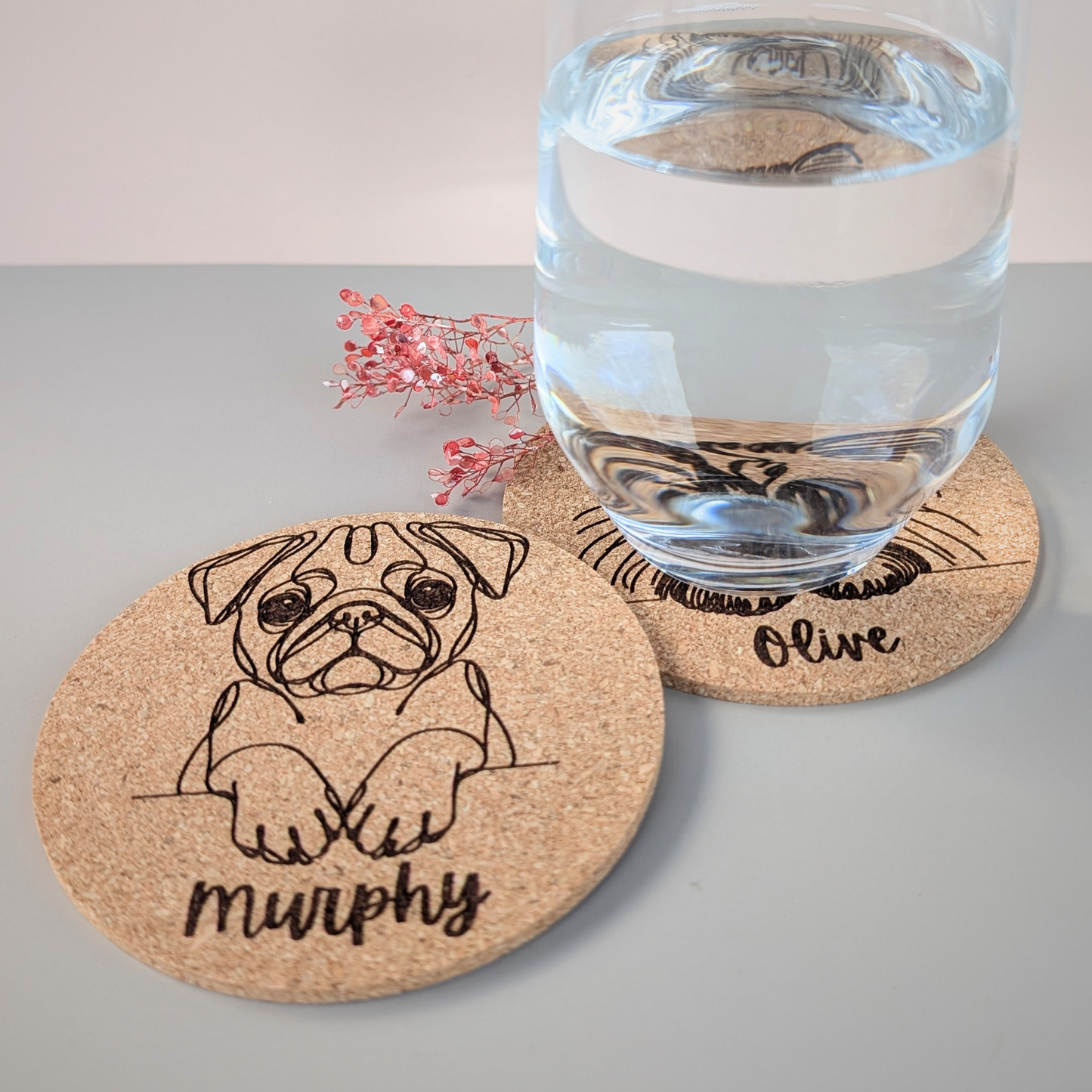 Lot de 2 Sous-Verres Personnalisés Gravés