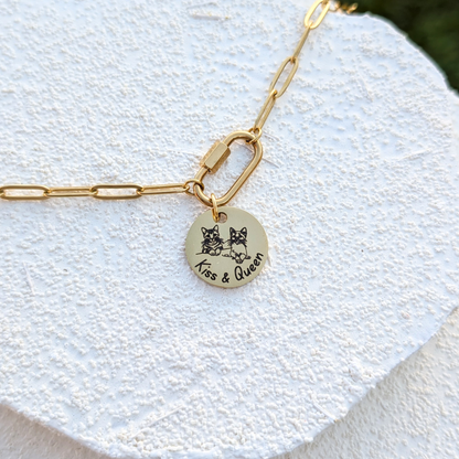 Collier Or 18K gravé