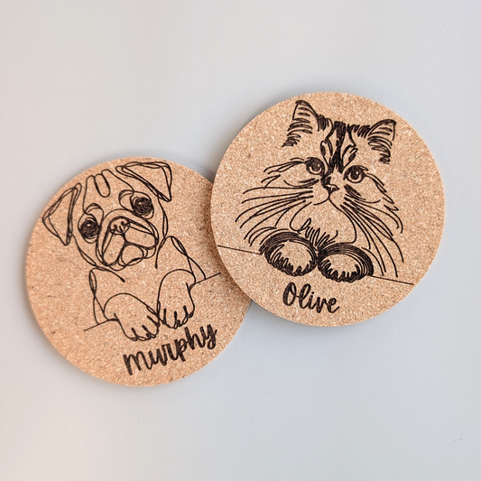 Lot de 2 Sous-Verres Personnalisés Gravés