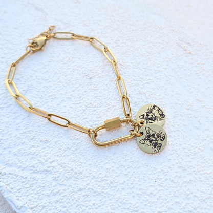 Bracelet Or 18K gravé