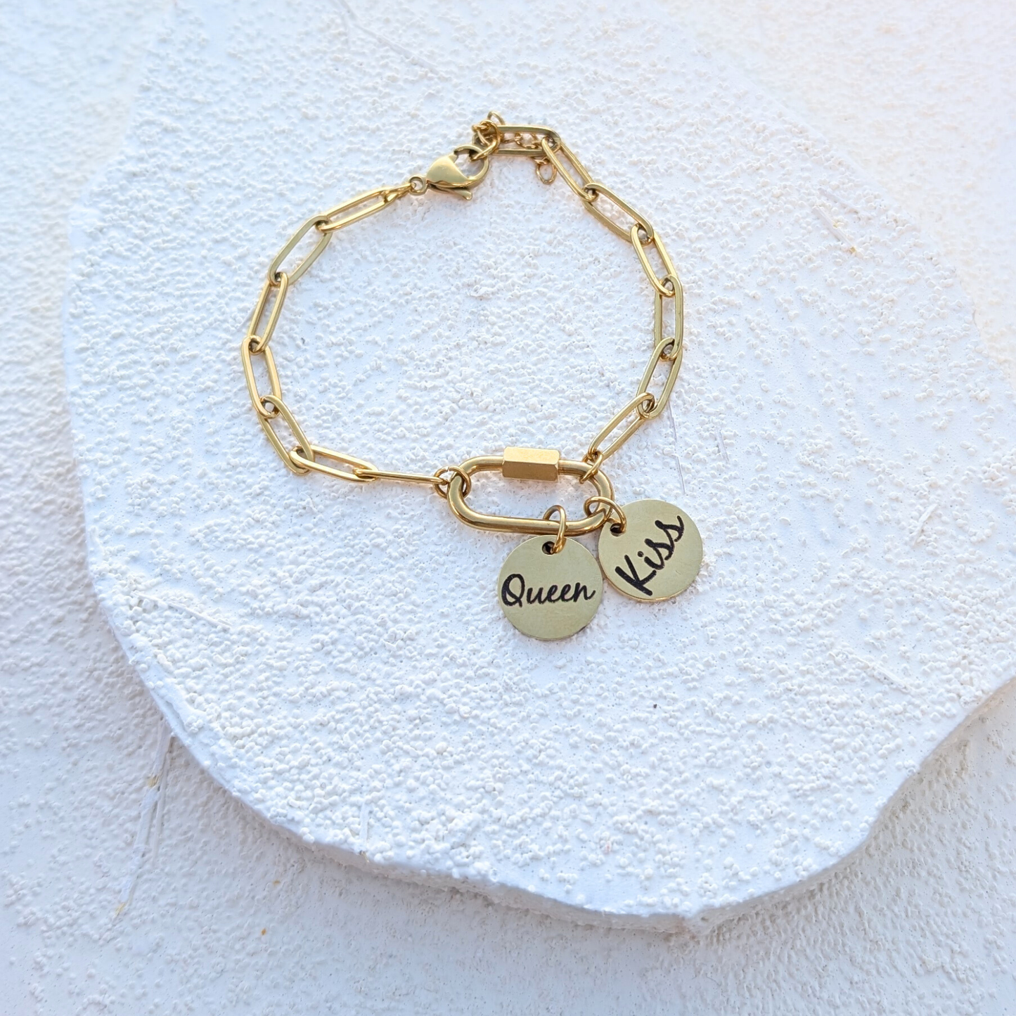 Bracelet Or 18K gravé