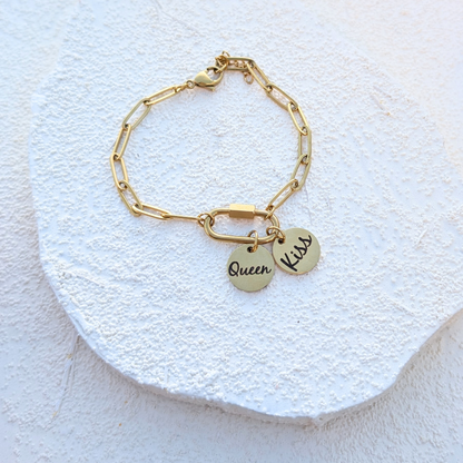 Bracelet Or 18K gravé