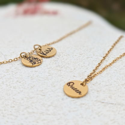 Bracelet et collier personnalisés gravés