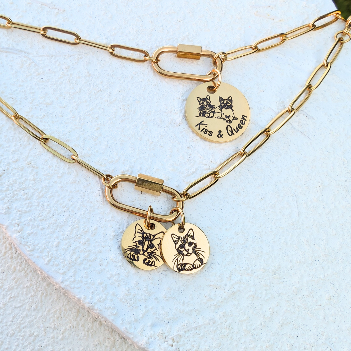 Collier Or 18K gravé